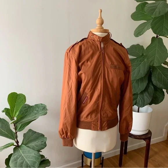 Vintage 1990s Cognac Bomber Jacket | Lightweight & Effortlessly Chic - Picture 6 of 10